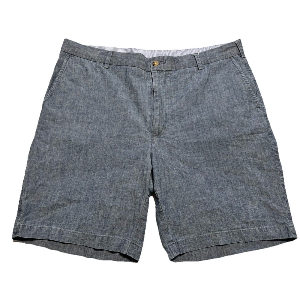 Peter Millar Chambray Cotton Casual Golf Shorts Indigo Blue Men's 36 (Fit 37x8)